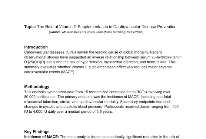 write professional medical case studies and research summaries