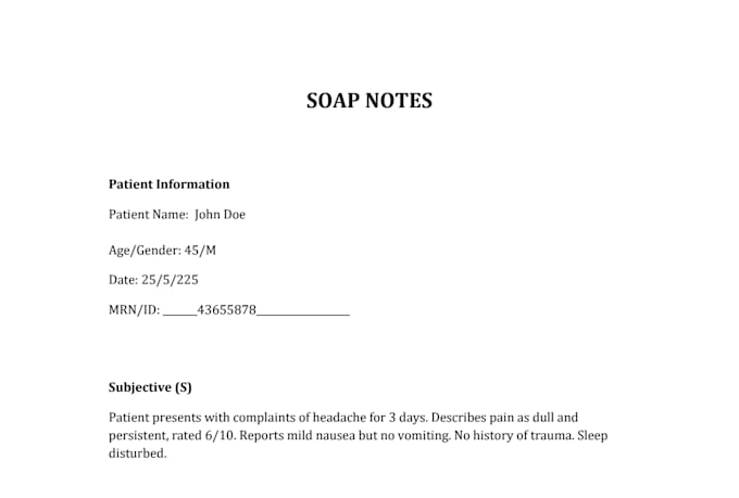 write accurate soap notes, emr documentation and medical scribe reports