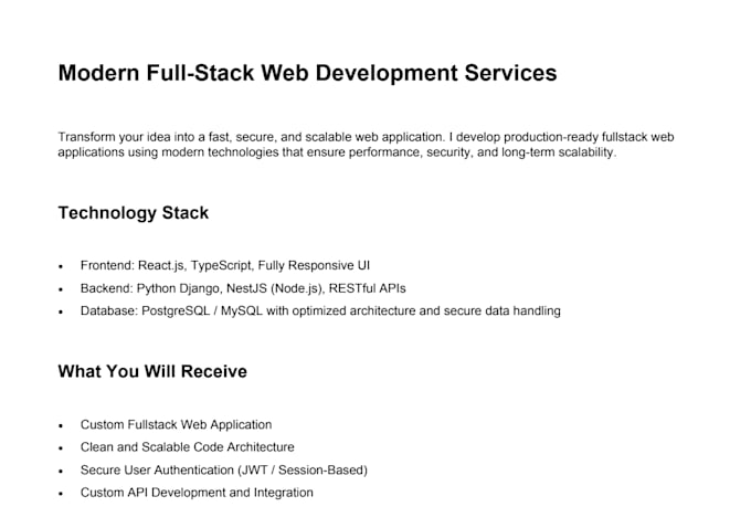 develop custom fullstack web apps for your business