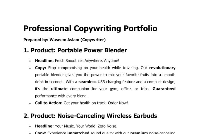 write high converting product descriptions and ad copy