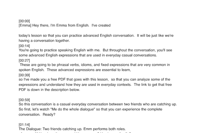 translate and transcript precisely