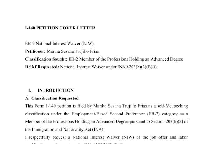 Write e2 business plan eb2 niw petition letter eb1a rfe l1a usa visa ...