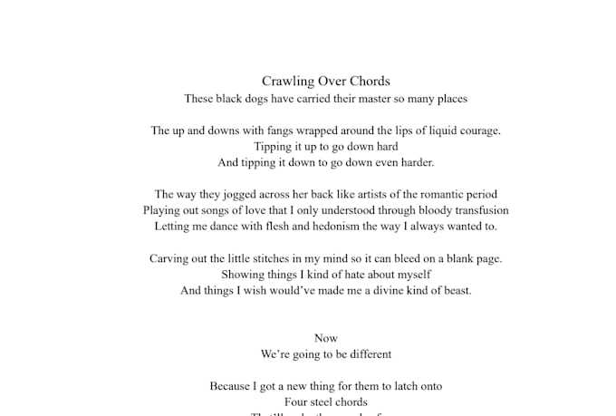 write a poem for what you might need