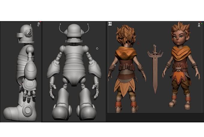 do a 3d character model sculpture