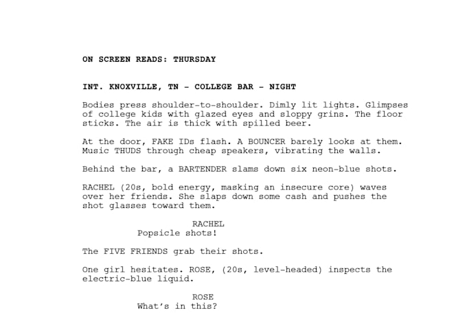 transform your screenplay to pro formatting proofreading, and dialogue punch up