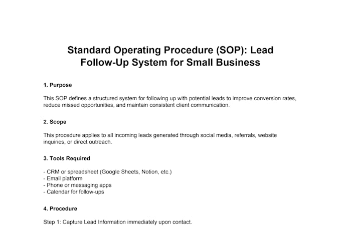 write sops workflows and professional business documents