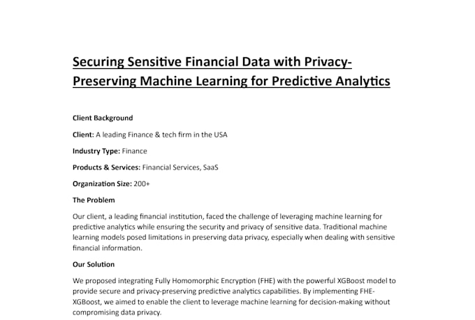 secure sensitive financial data preserving ml for predictive analytics