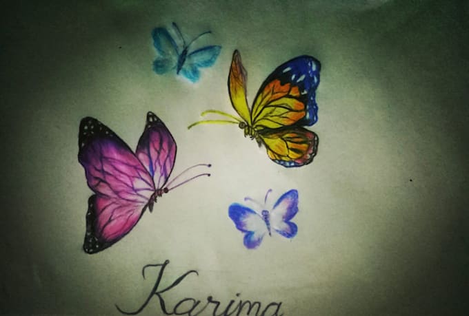 draw a beautiful butterfly scene with creative hand drawing