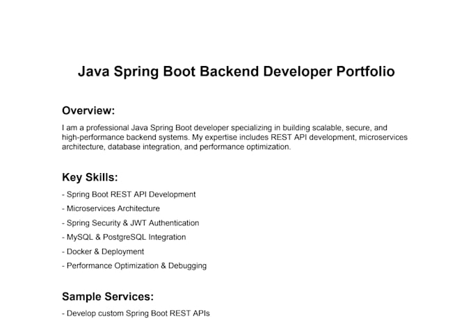 develop scalable java spring boot rest apis and backend systems