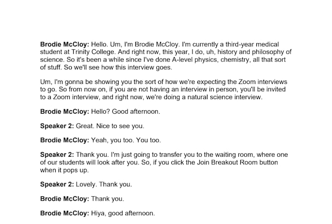transcribe your audio or video into a text transcript