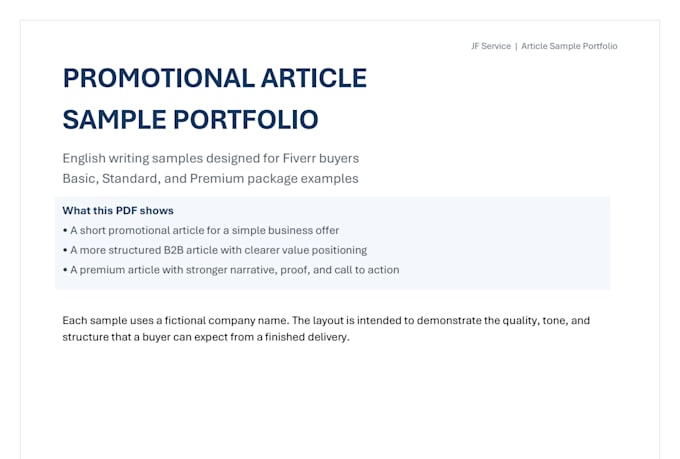 write your promotional article