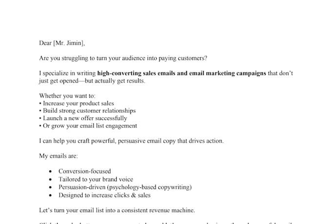 write high converting sales emails and email marketing copy