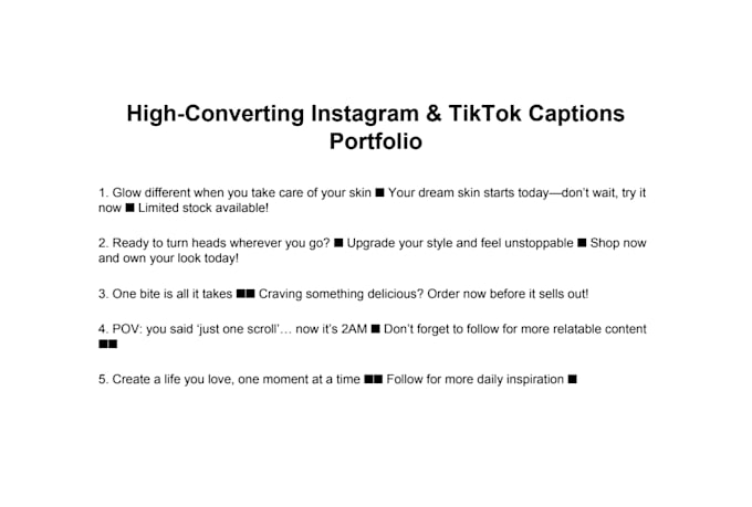 write catchy instagram and tiktok captions