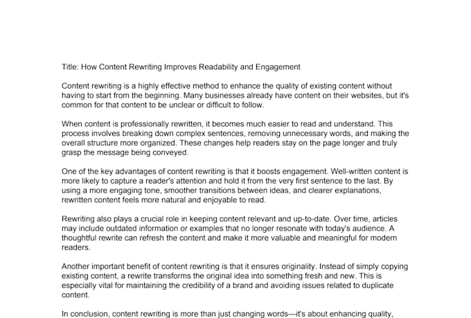 write high quality articles and rewrite content