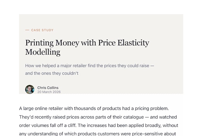 build a price elasticity model to optimise your pricing