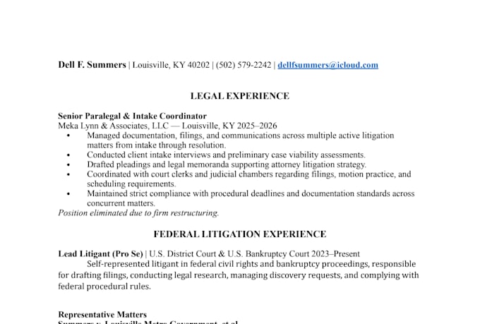 provide legal intake and filing support