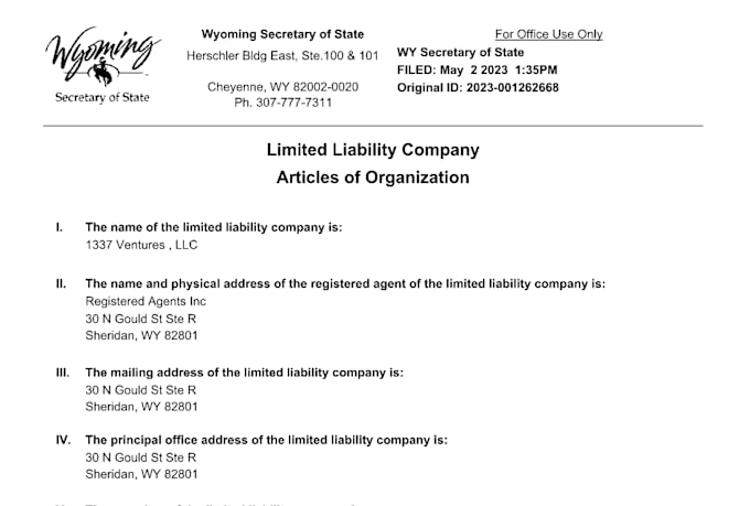 setup your wyoming llc