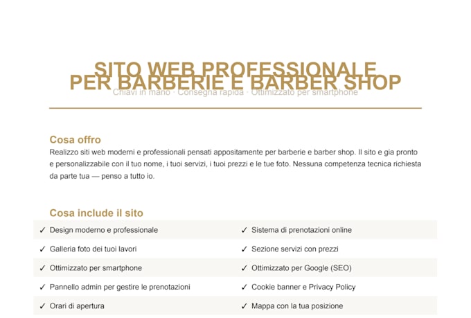 creo sito web professionale per barberia e barber shop