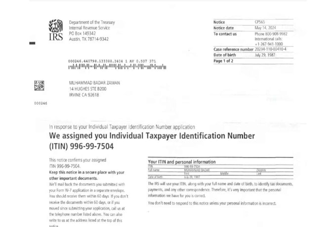 get itin fast as a irs caa