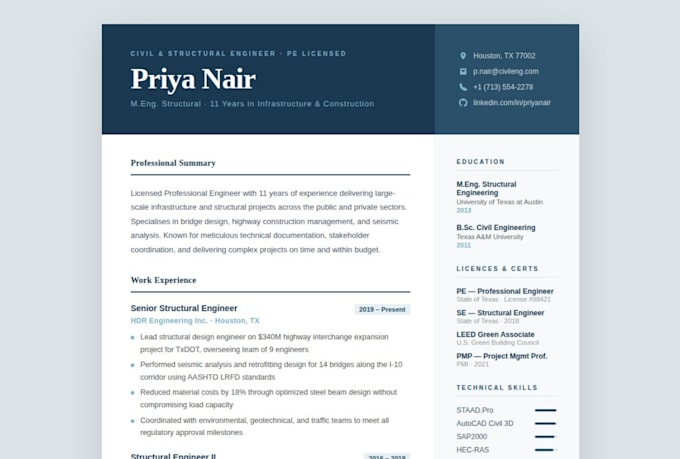 format or fix your CV