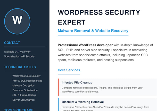 remove wordpress malware and fix website security
