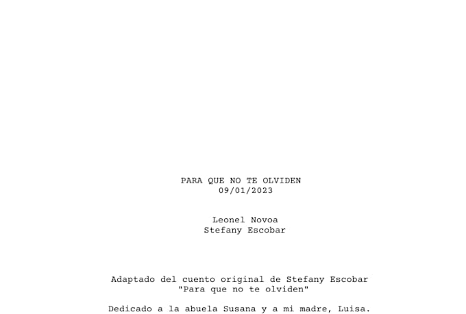 write your film or TV pilot screenplay in spanish