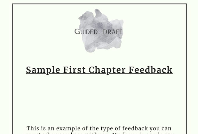 review your first chapter and give honest feedback