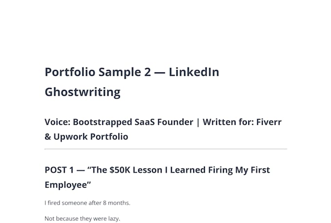 ghostwrite linkedin posts and newsletters for founders