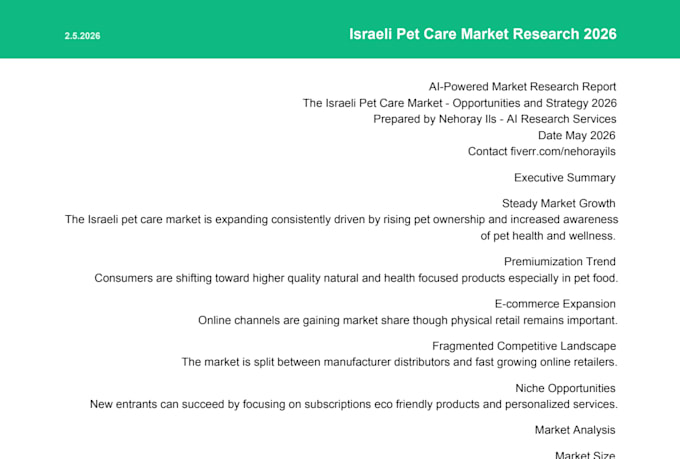 create a professional ai market research and competitor analysis report