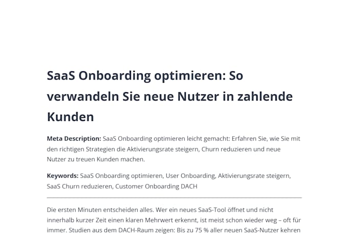 write SEO blog articles in german for dach market