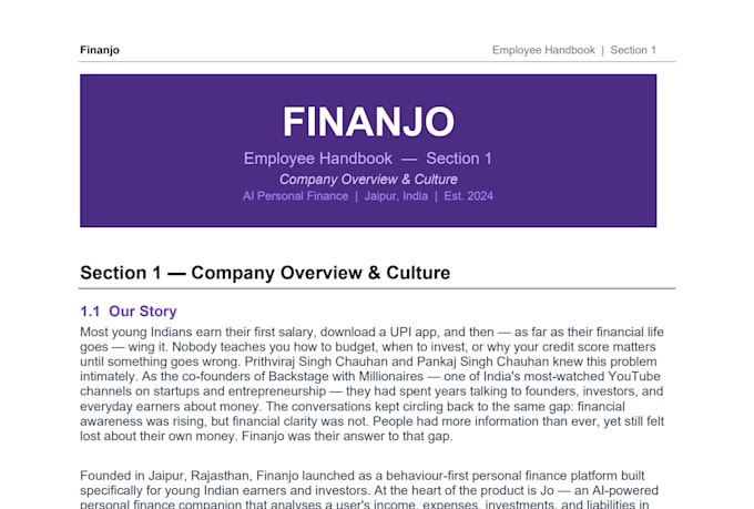 create a professional employee handbook for you
