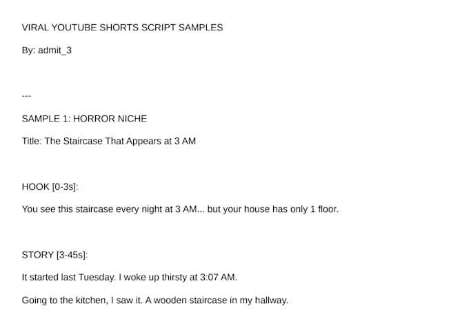 write viral horror mystery youtube short script