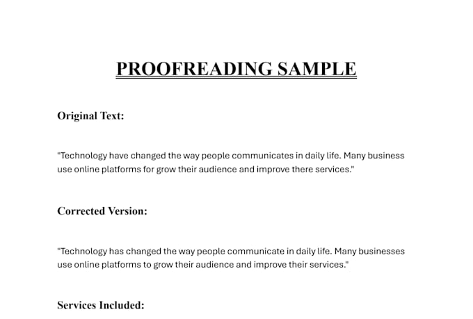 proofread and edit english text