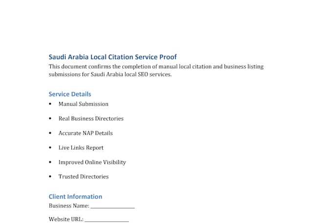 build saudi arabia citations for local SEO