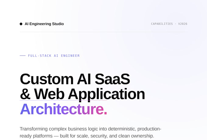 be ai developer for ai software, ai saas app, ai web application or saas website