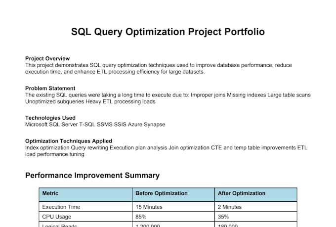 do stored procedure optimization