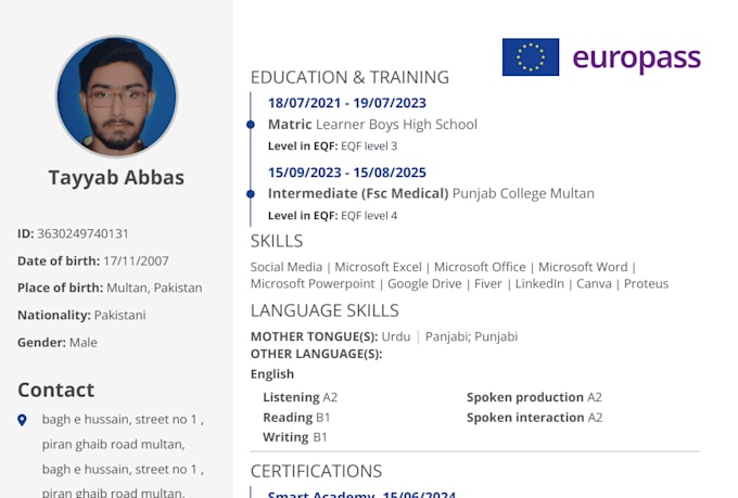 professionally write europass CV, resume and cover letter