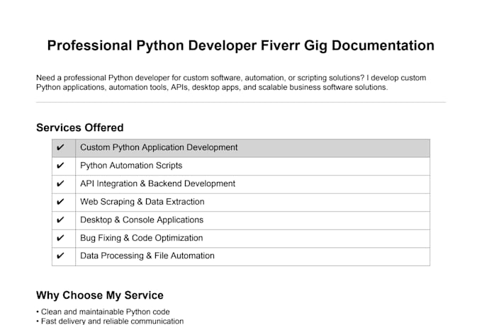 develop custom python applications, scripts, and automation tools