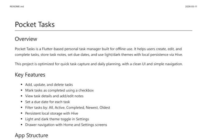 write a clear and professional technical documentation