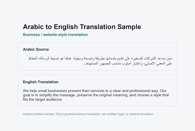 provide arabic english translation and proofreading