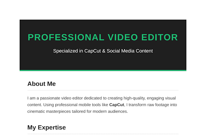 do professional video editing for you using cap cut