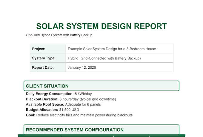 design and calculate your home or business solar system