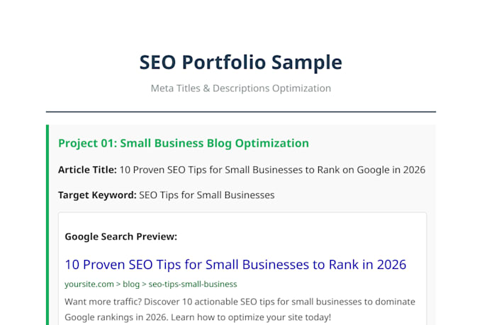 write SEO meta titles and descriptions for higher rankings