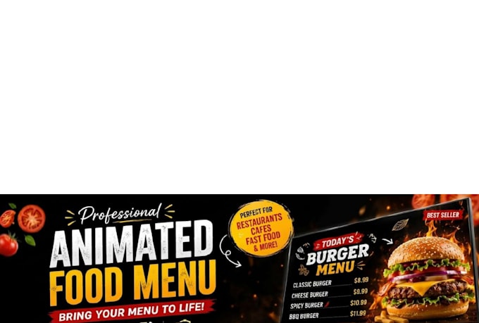 create professional digital animated food menu