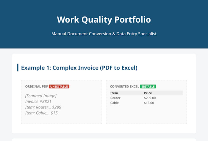 convert PDF to word or excel manually