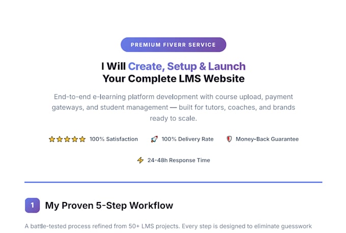 create, setup lms website and upload online elearning course video content tutor
