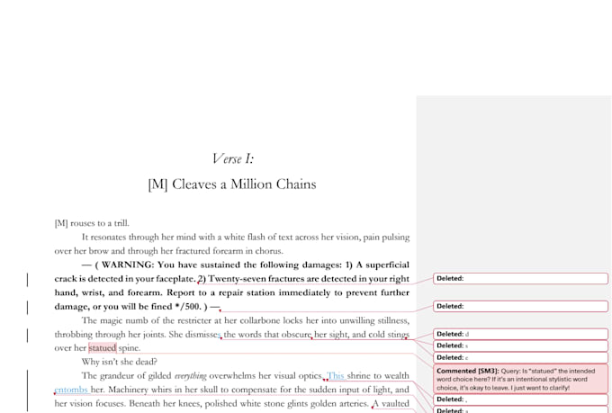 copy edit your fiction manuscript