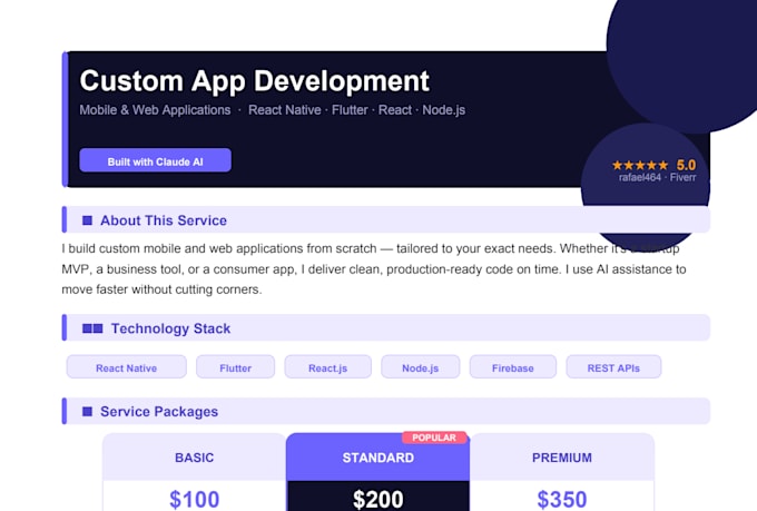 build you a custom mobile or web app for any platform