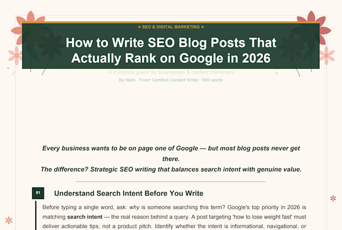 write engaging blog posts and articles for your website