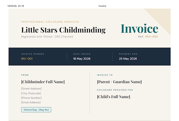 create your invoice template for small business